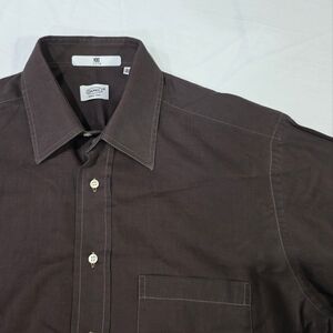 Camel Classic Chocolate Brown 100% Cotton Mori Long Sleeve Button Up Shirt. 42